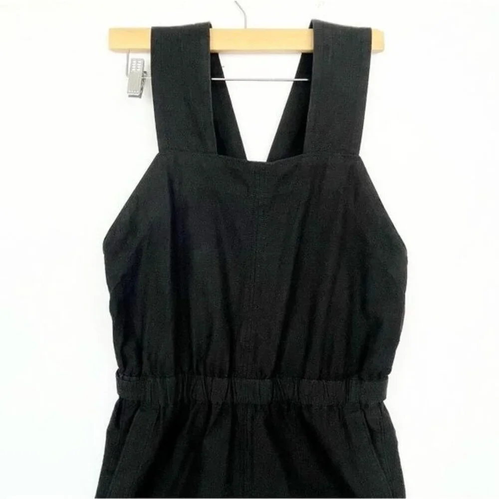 Everlane Black The Fatigue Apron Jumpsuit Cotton Linen 4